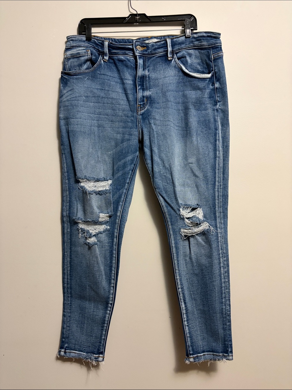 KanCan High Rise Ankle Skinny Blue Distressed Jeans 34